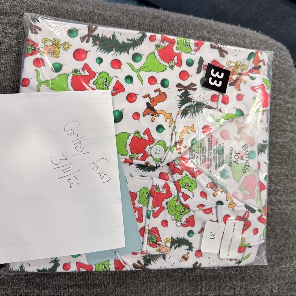 3T Bundle of Joy Grinch Jammies